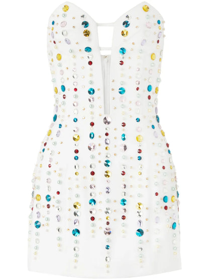 Crystal-Embellished Mini Dress