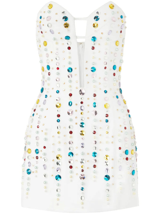 Crystal-Embellished Mini Dress