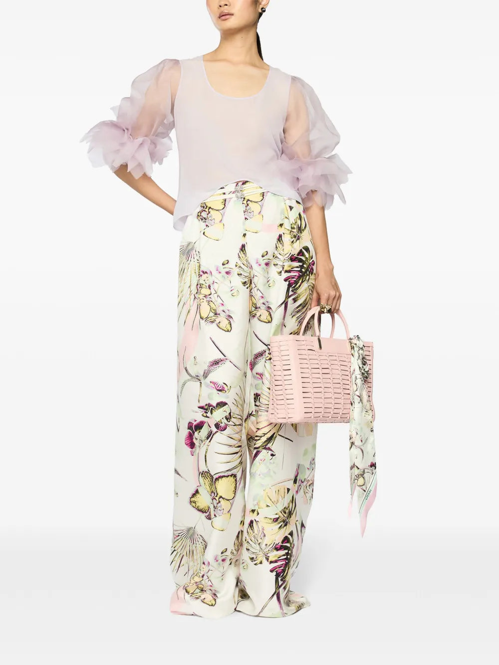Ruffle-Cuffs Blouse
