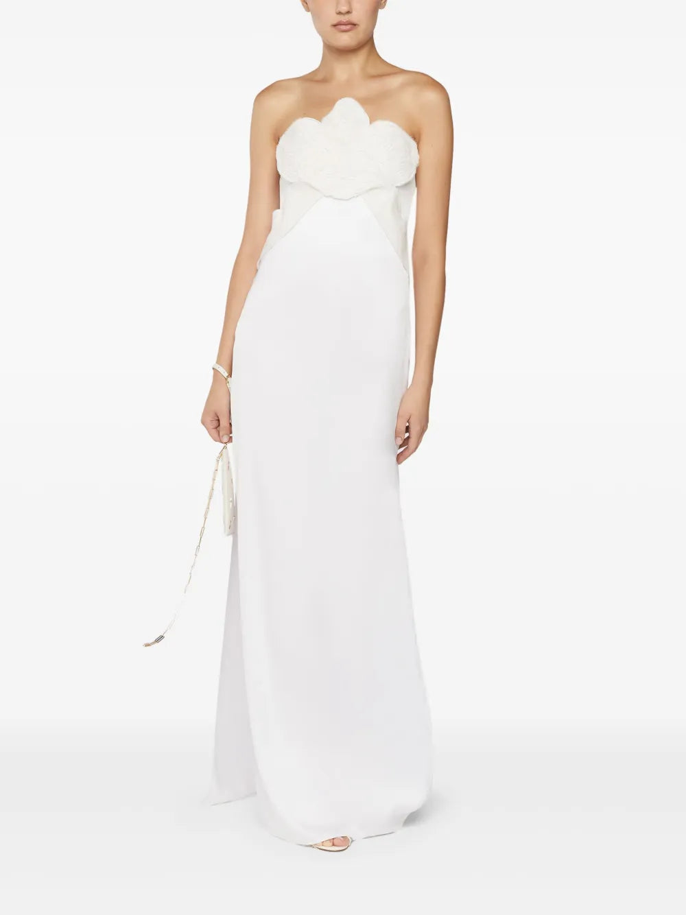 Floral-Appliqué Gown
