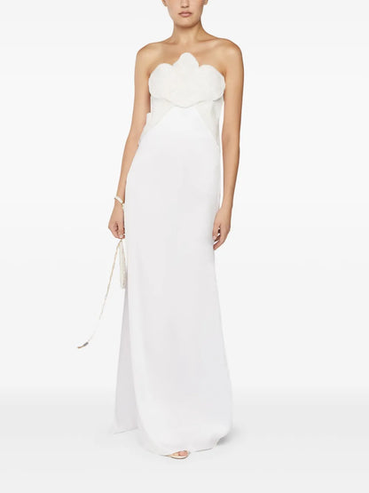 Floral-Appliqué Gown