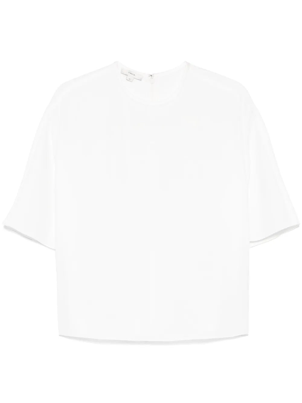 Satin-Trim Crepe Blouse
