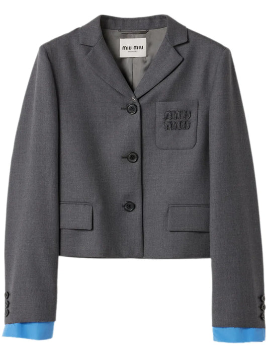 Single-Breasted Cropped Blazer
