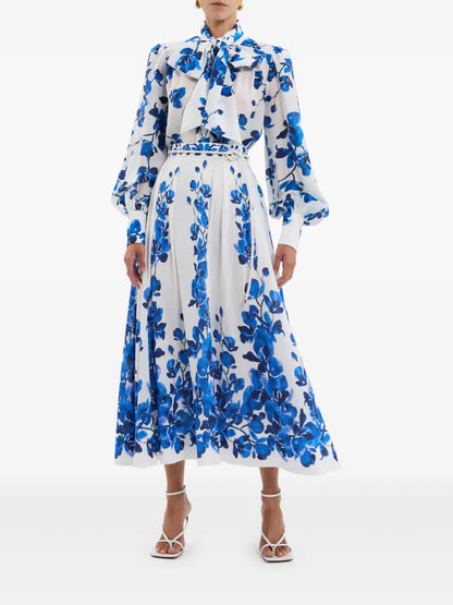 Floral-Motif Blouse
