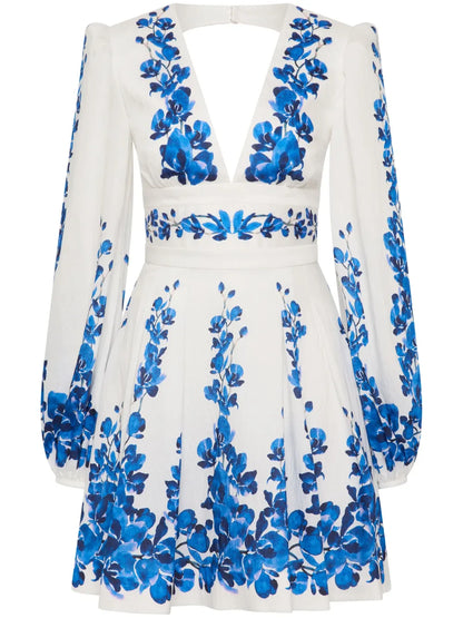 Floral-Print Mini Dress