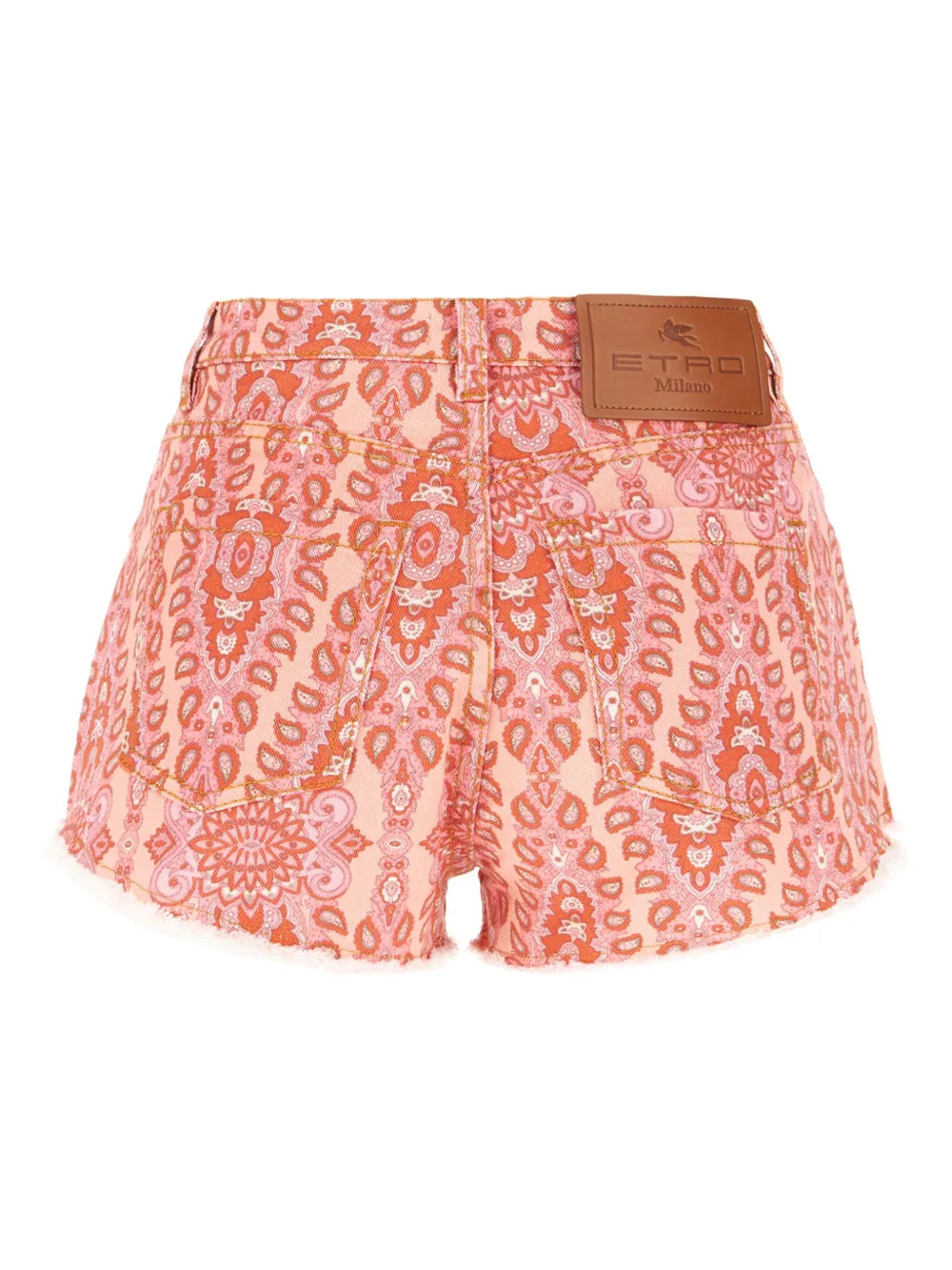 Paisley-Print Denim Shorts