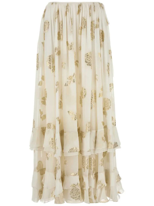 Jacquarded Lurex Maxi Skirt