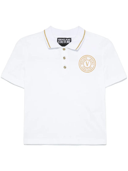 Embroidered-Logo Polo Top