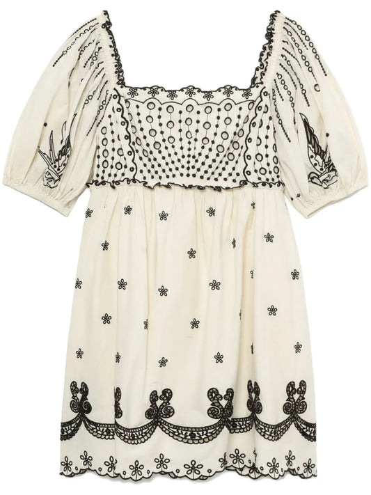 Embroidered Mini Dress