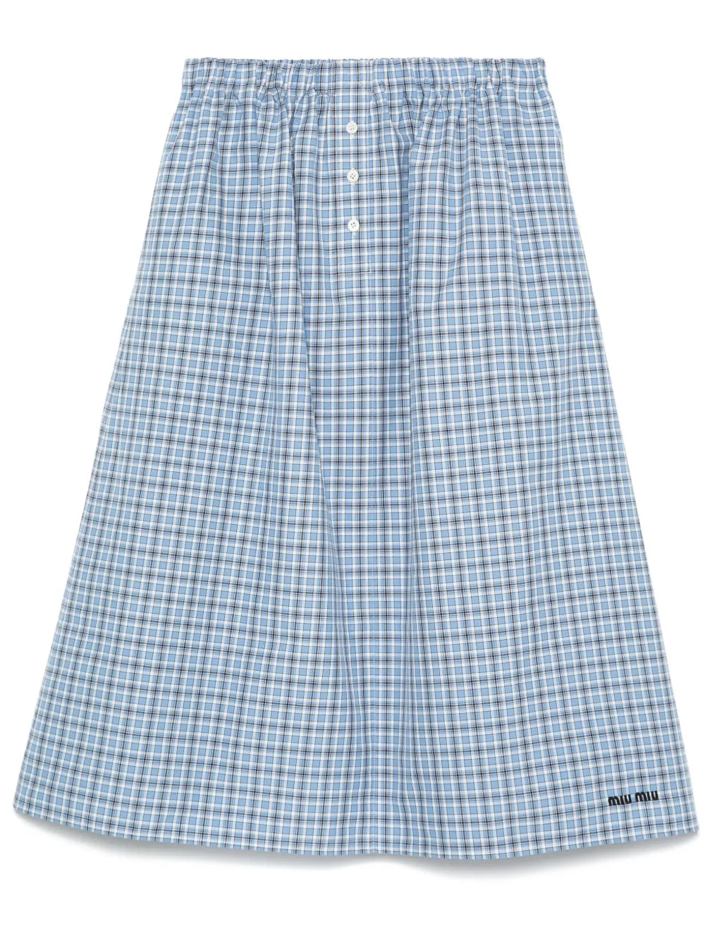 Plaid-Check Midi Skirt