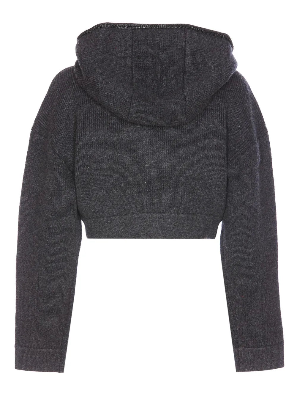 Knitted Cropped Hoodie