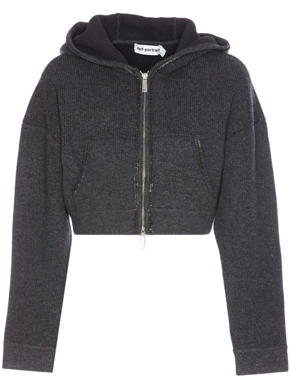 Knitted Cropped Hoodie