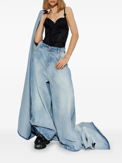 Skirt-Attached Jeans