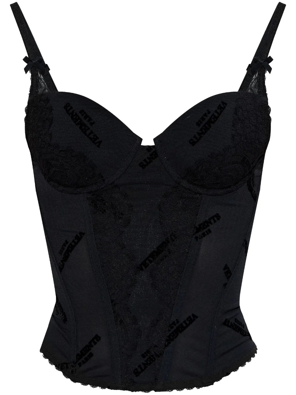 Flocked-Logo Corset