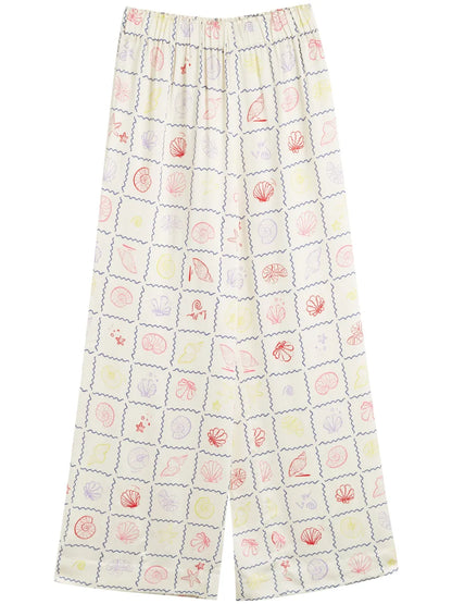 La Mer-Print Palazzo Pants