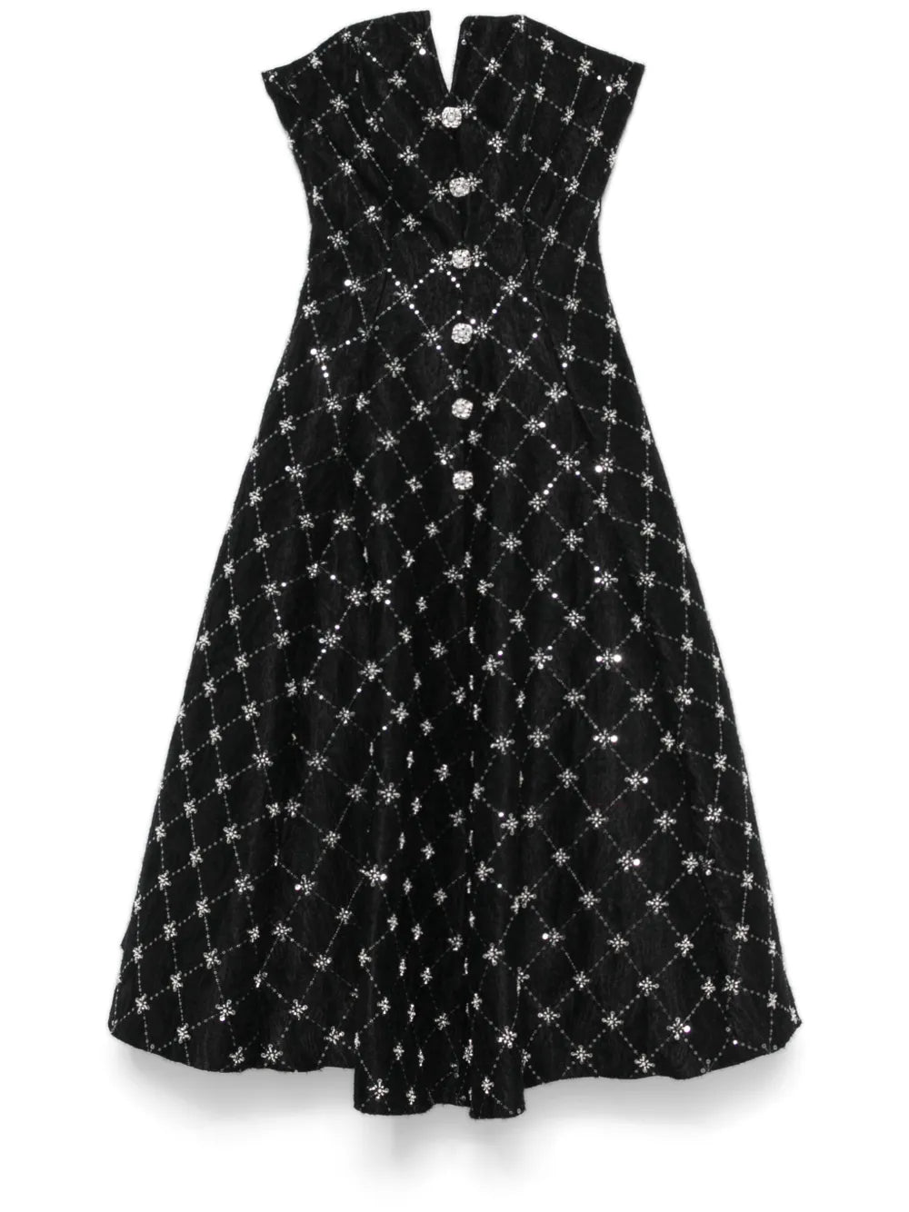 Embroidered Jacquard Midi Dress