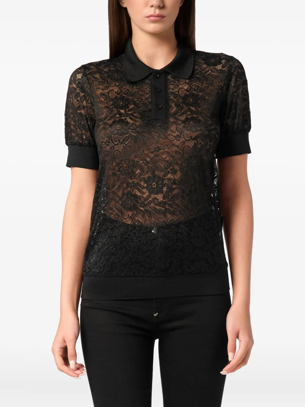Lace Polo Top