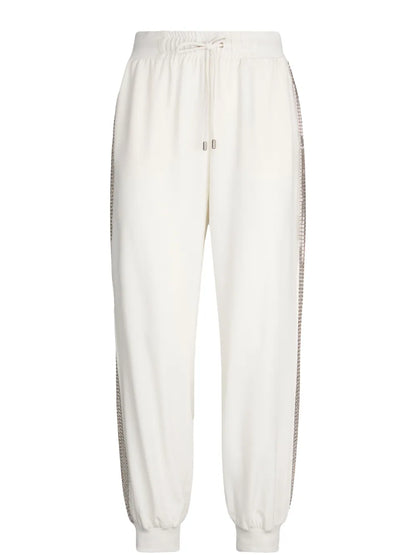 Sequin-Embellished Track Pants