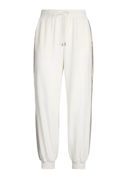 Sequin-Embellished Track Pants