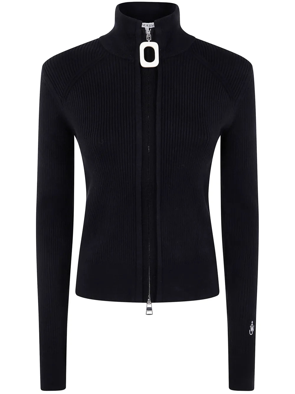 Zip-Up Ribbed Cardigan