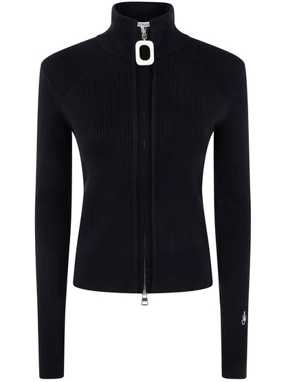 Zip-Up Ribbed Cardigan