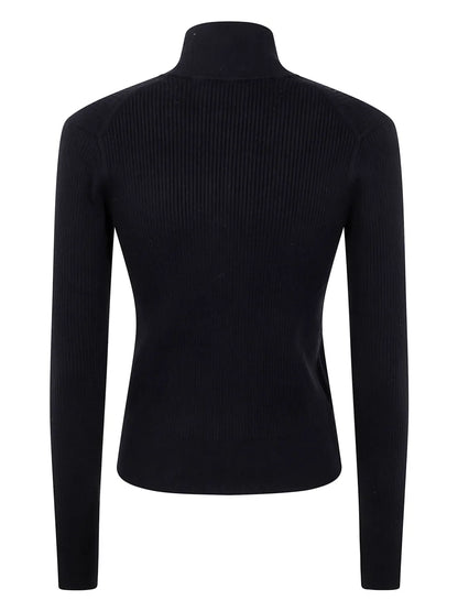 Zip-Up Ribbed Cardigan