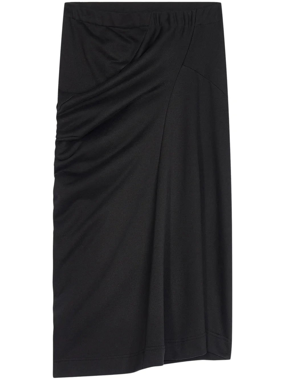 Draped Cotton Midi Skirt
