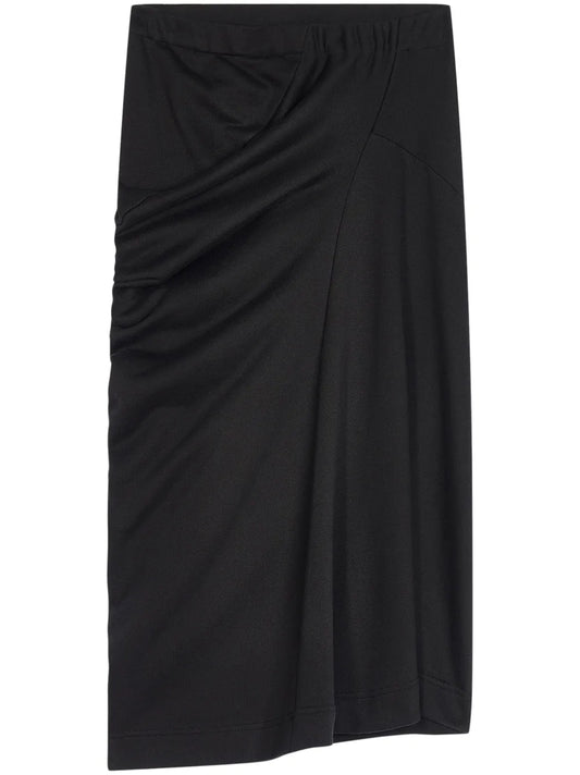 Draped Cotton Midi Skirt