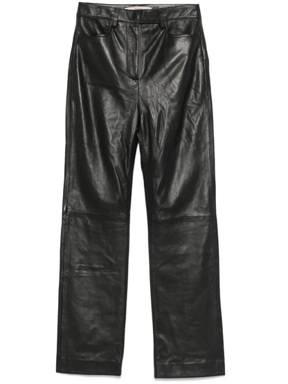 Straight-Leg Leather Trousers