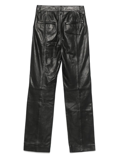 Straight-Leg Leather Trousers