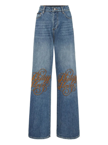 Logo-Embroidered Jeans