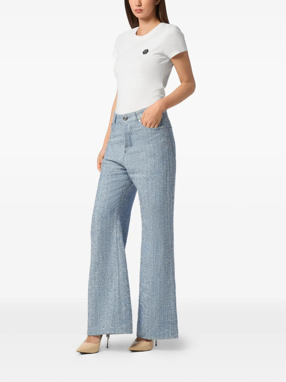 Tweed Wide-Leg Jeans