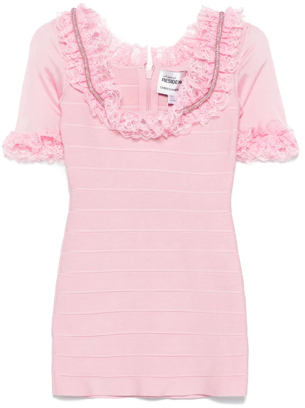Ruffled Knitted Mini Dress
