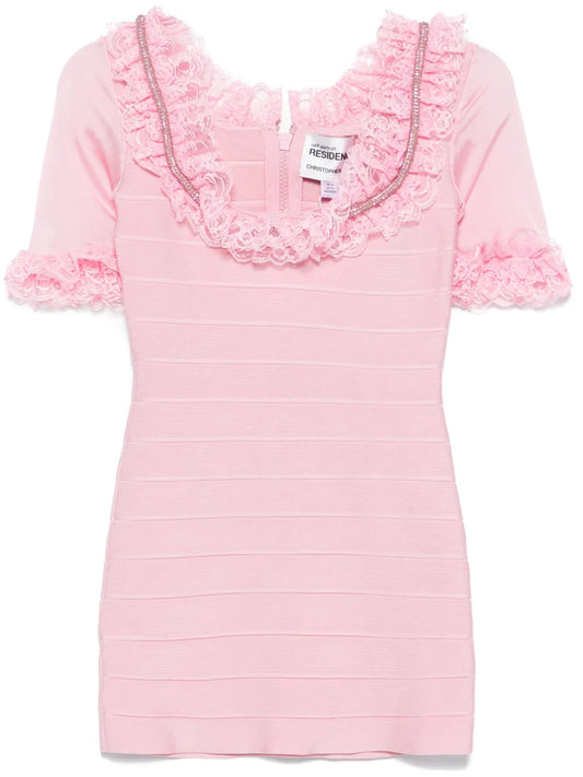 Ruffled Knitted Mini Dress