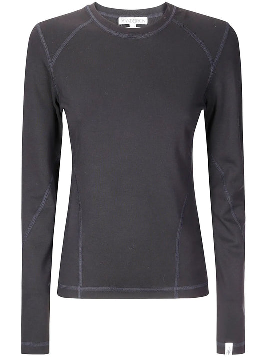Contrast-Stitching Top