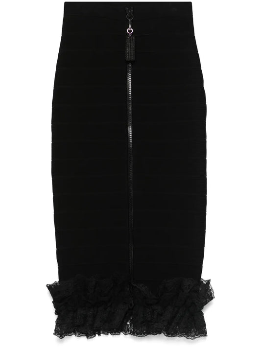Ruffle Knit Midi Skirt