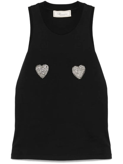Rhinestone-Heart Tank Top