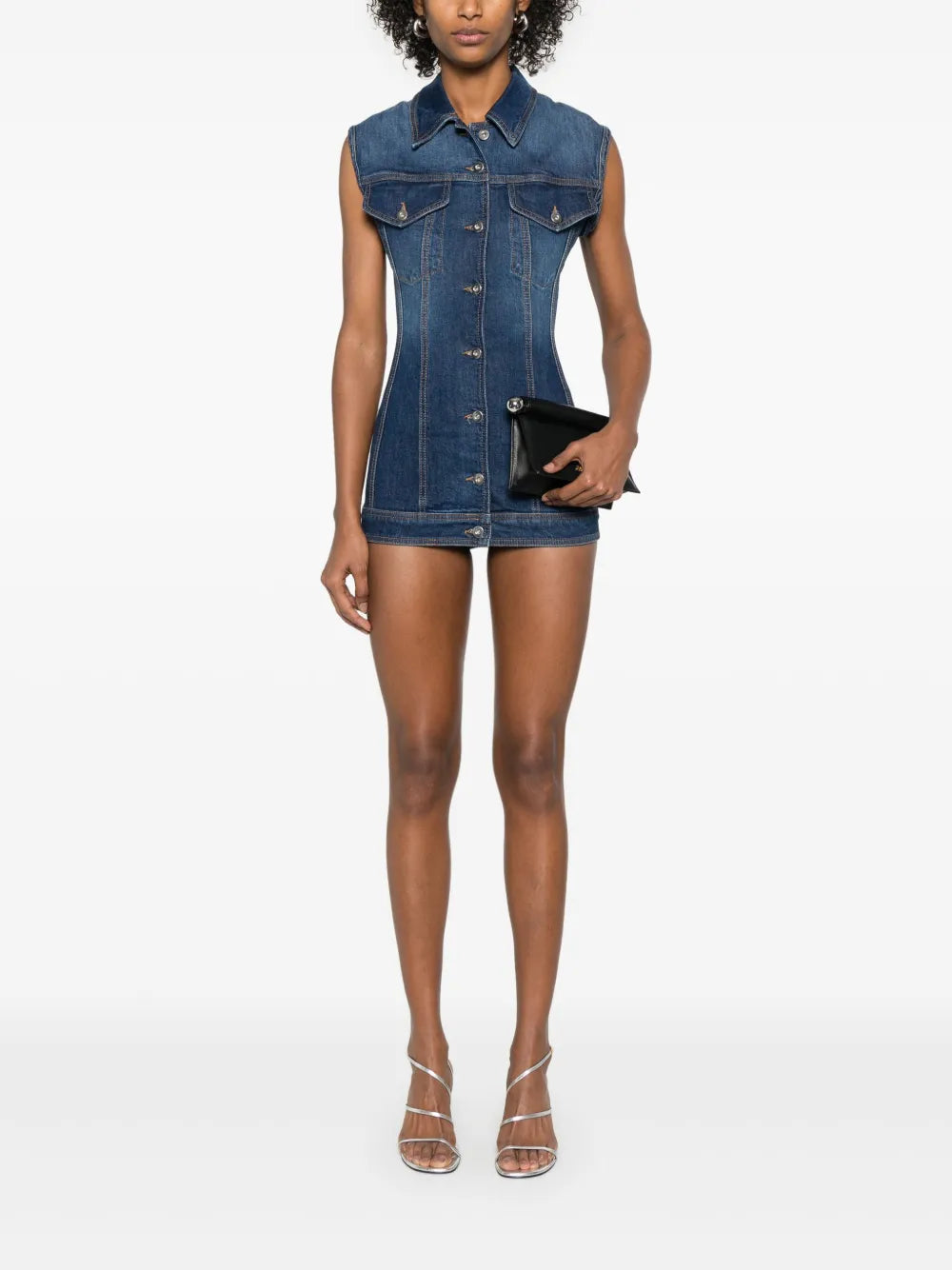Sleeveless Denim Mini Dress