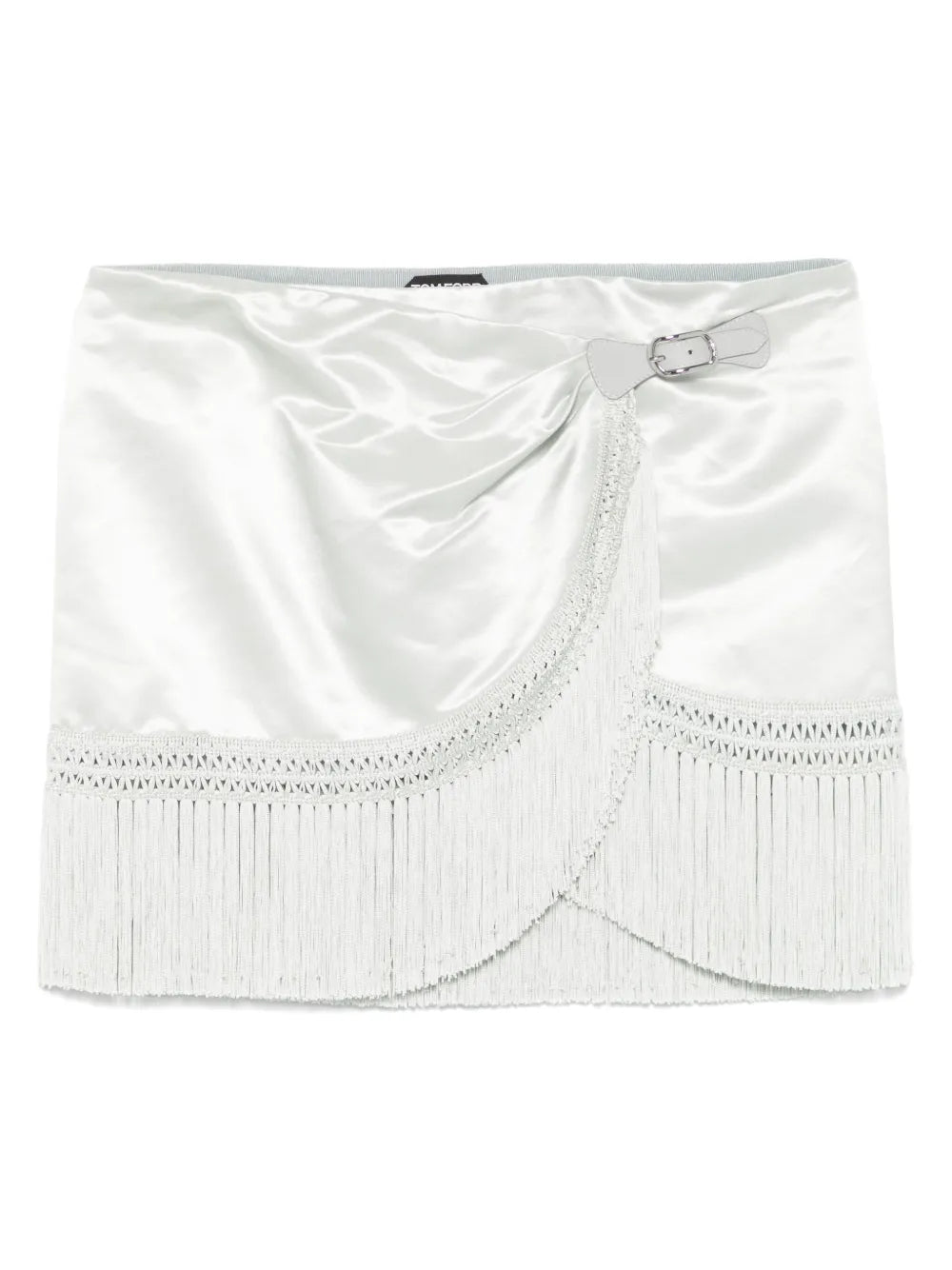 Fringed-Hem Mini Skirt