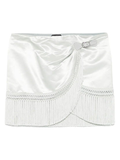 Fringed-Hem Mini Skirt