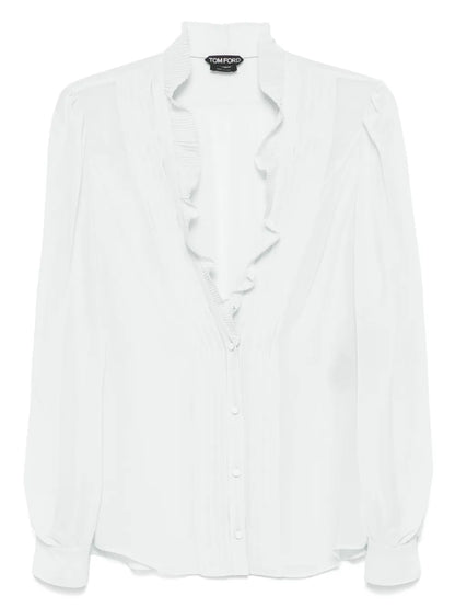 Pintuck-Detailed Blouse