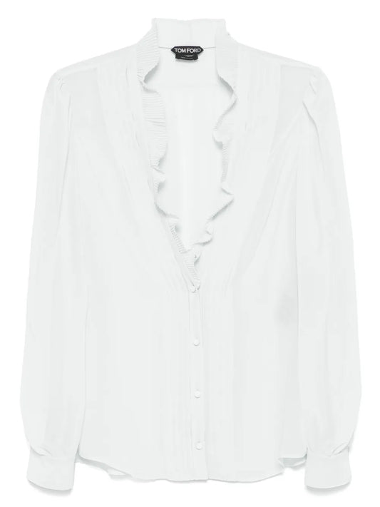 Pintuck-Detailed Blouse