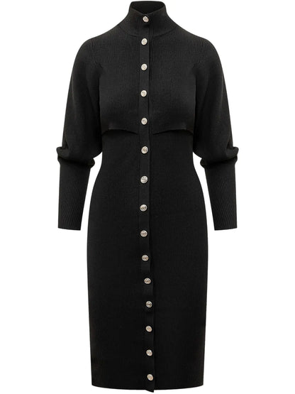 Buttoned Knit Dress