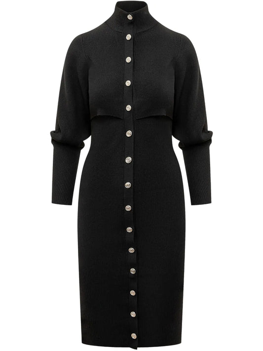 Buttoned Knit Dress