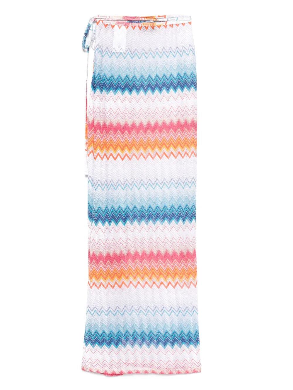Zigzag-Woven Wrap Maxi Skirt