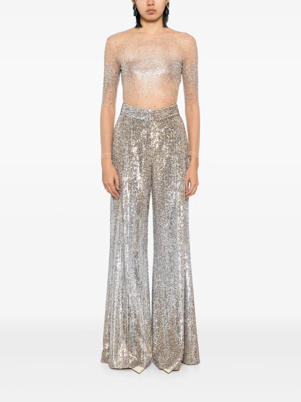 Gradient-Sequinned Trousers