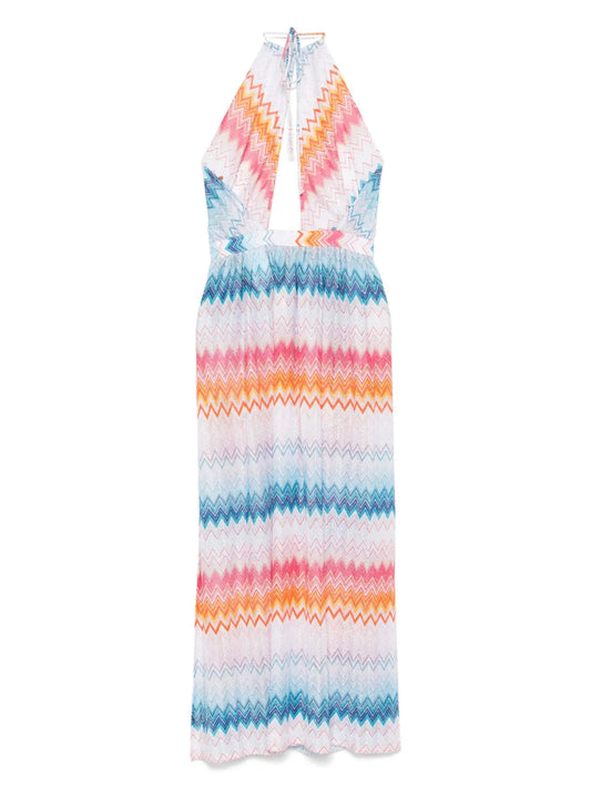 Zigzag Lamé Maxi Dress