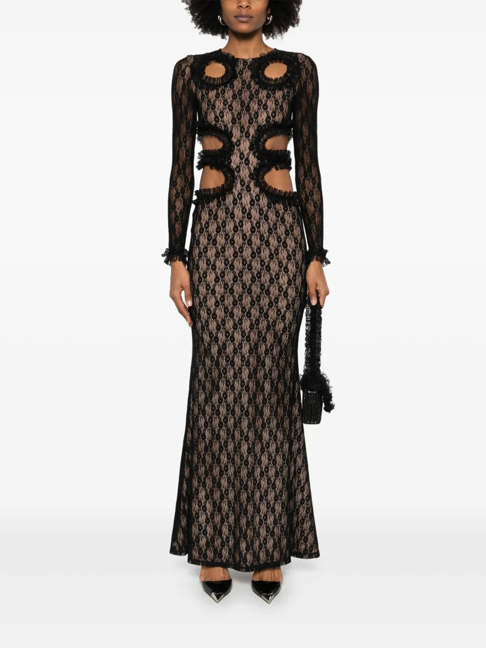 Lace Cut-Out Maxi Dress