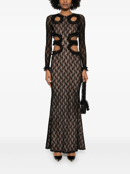 Lace Cut-Out Maxi Dress