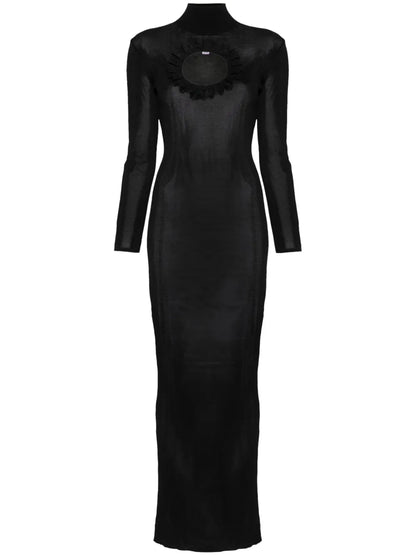 Cut Out-Detail Knitted Maxi Dress